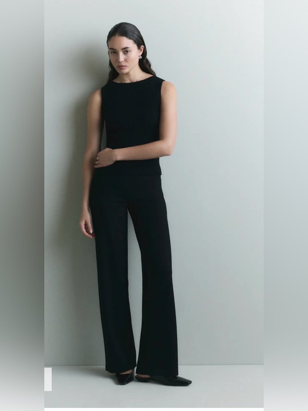 NWT Quince Ultra-Stretch Ponte Wide Leg Pants – LONG Length – Black - Size L